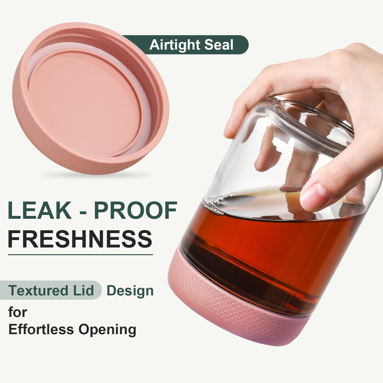 NETANY salad jar with wide mouth and 16oz capacity for fresh layering and visibility.