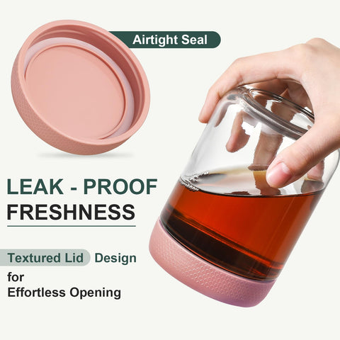 NETANY salad jar with wide mouth and 16oz capacity for fresh layering and visibility.