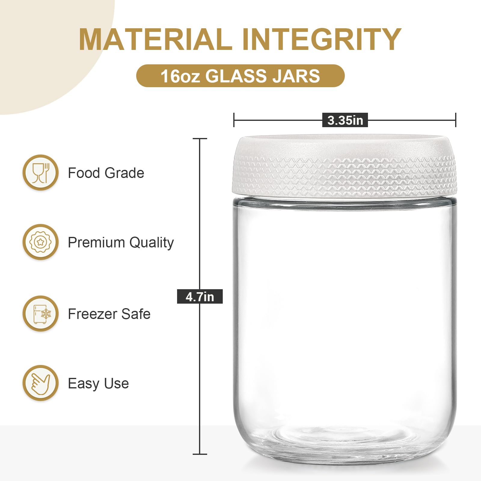 NETANY wide-mouth jars seal tightly, keeping yogurt or overnight oats fresh longer.