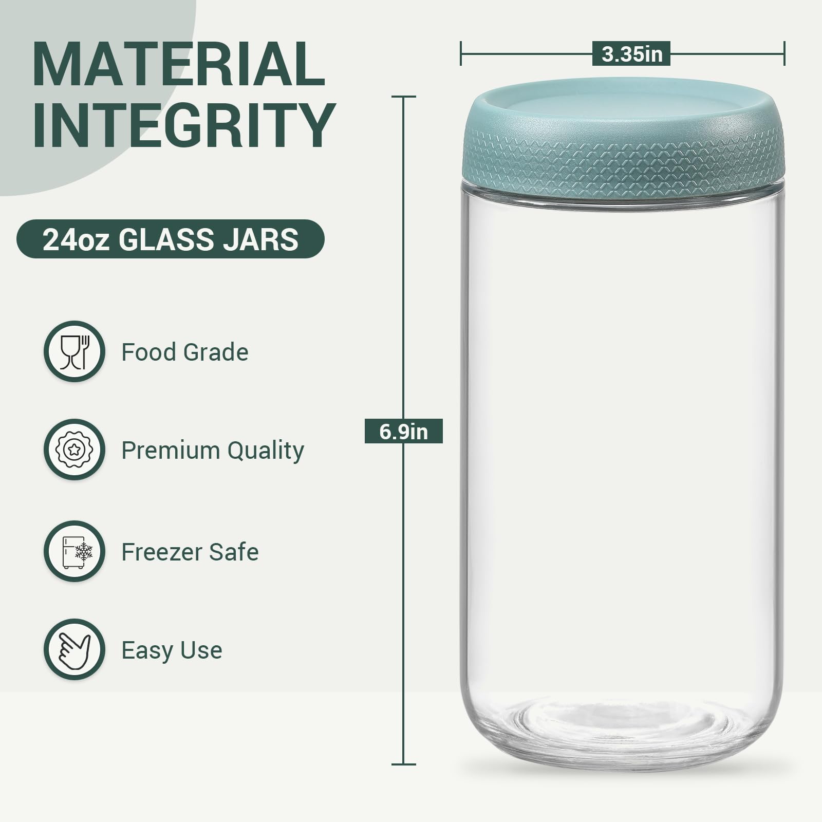 NETANY wide-mouth glass jar showcasing stackable design for space-saving storage.
