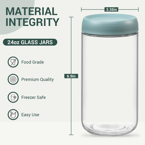 NETANY wide-mouth glass jar showcasing stackable design for space-saving storage.