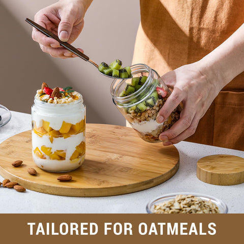 NETANY wide-mouth mason jars ideal for layered salads and attractive presentation.