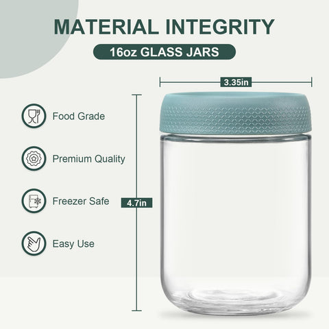 NETANY wide-mouth jars ideal for easy filling and pouring of salads and grains.