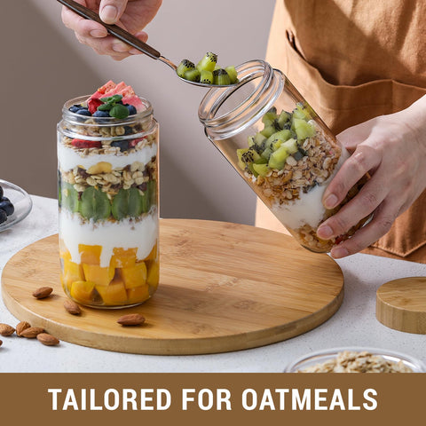 NETANY 24oz jar ideal for yogurt, oats, and snacks on the go.