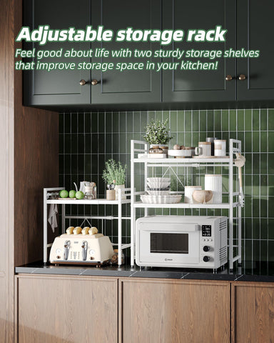 NETEL expandable microwave stand supports up to 55 pounds of kitchen gear