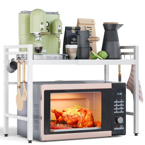 NETEL expandable microwave stand front view shows space-saving design and sturdy build