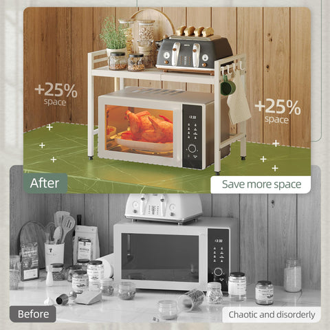 NETEL expandable microwave stand extended length to fit larger microwaves