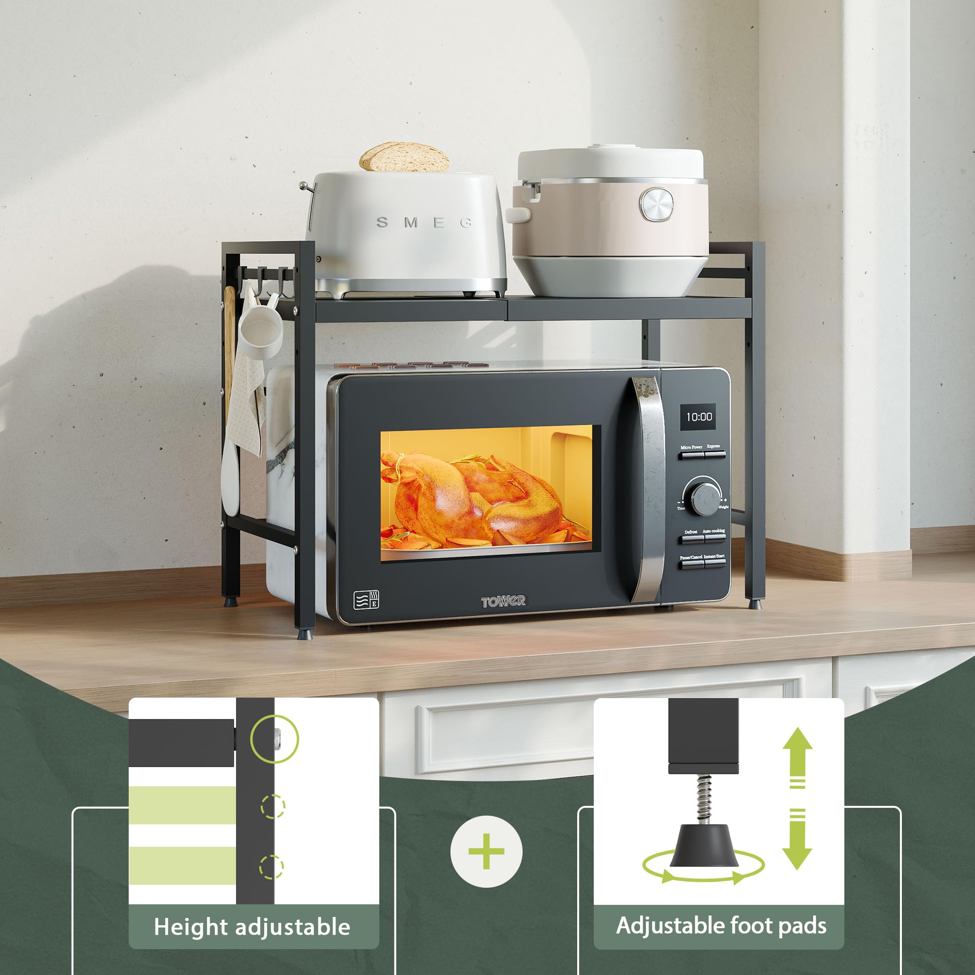 NETEL kitchen shelf extendable length adjustment detail
