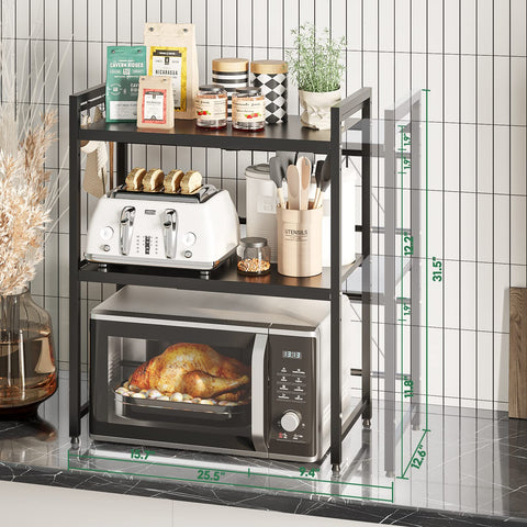NETEL microwave rack with sturdy carbon steel frame supporting 110 lbs.