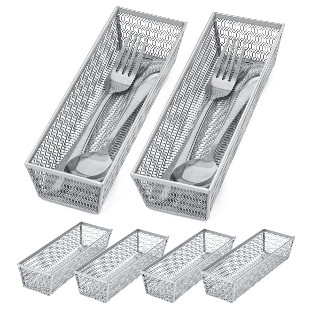 Neudeco silverware organizer in-drawer setup for organized flatware.