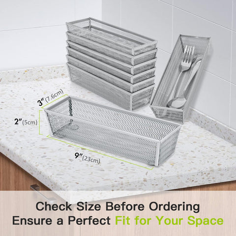 Neudeco silverware organizer with flexible 6-section layout for drawer customization.