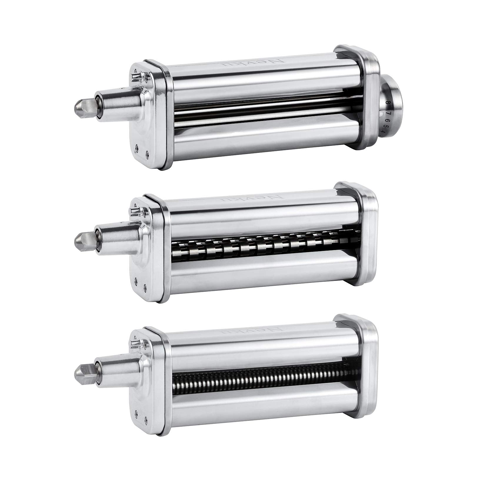 Nevku pasta roller attachment on KitchenAid for smooth dough sheets and consistent pasta