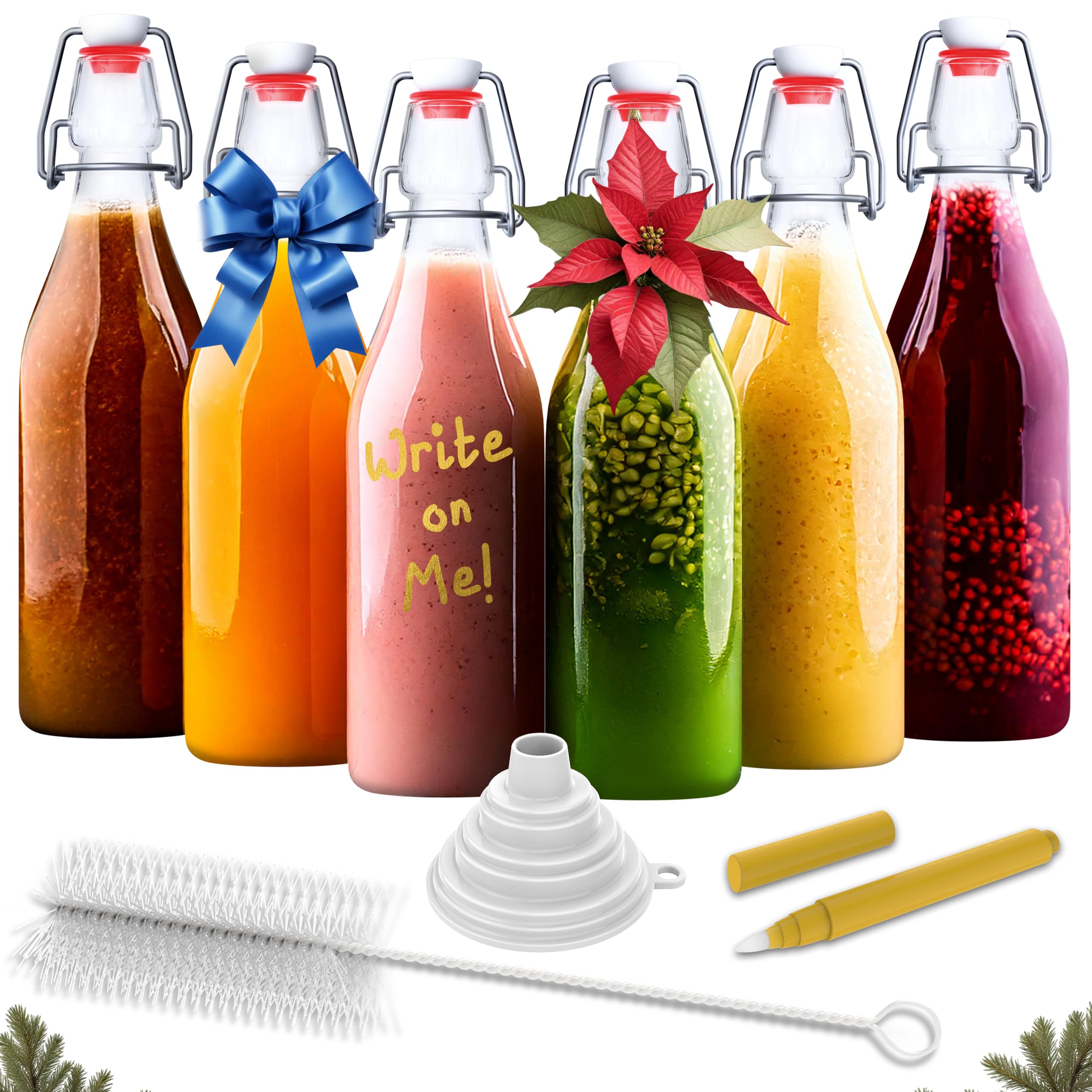Nevlers 17oz swing top bottle closeup with airtight seal for fresh fizz