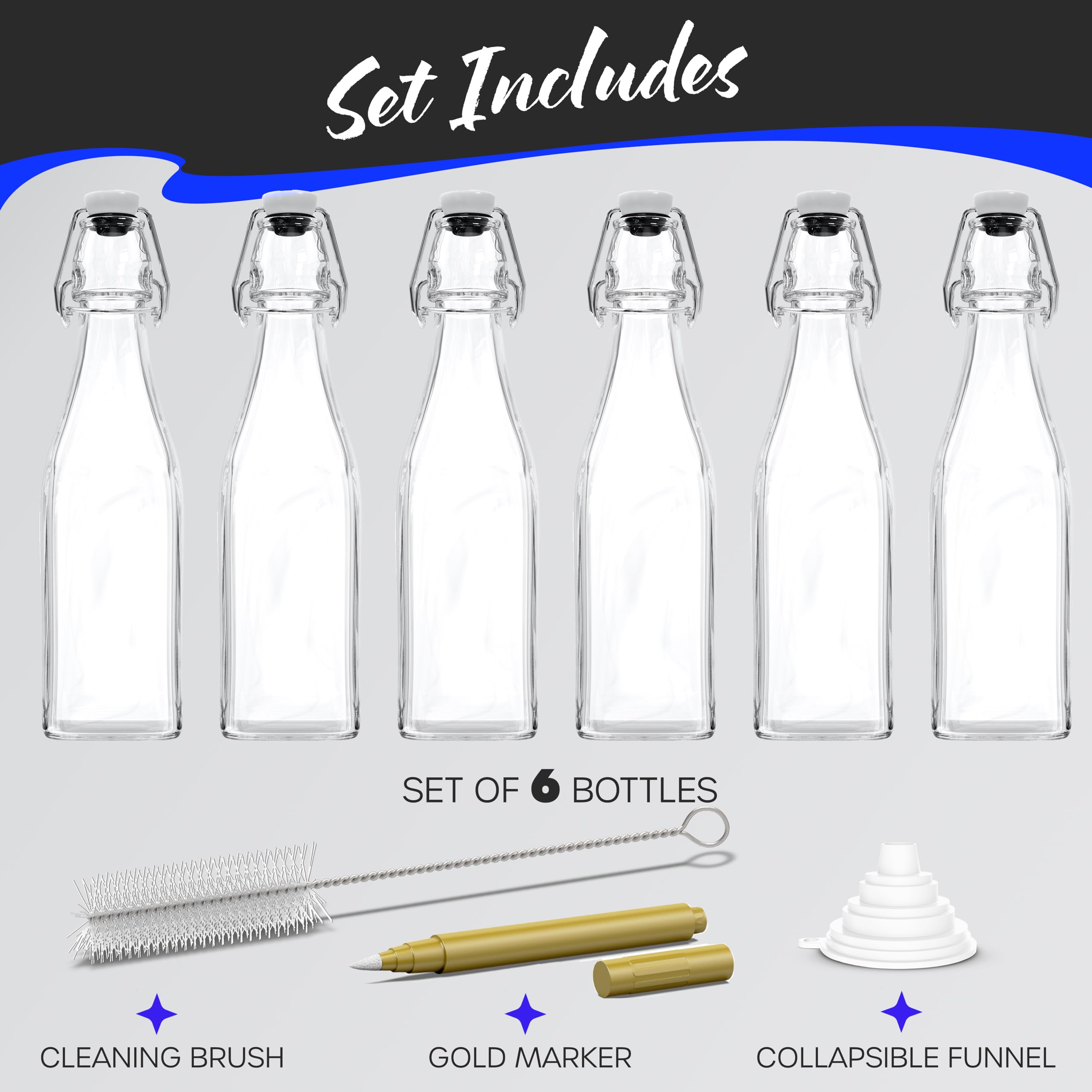 Airtight gasket protects contents in Nevlers glass bottle