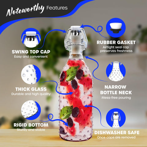 Nevlers airtight swing-top lid provides a secure, leak-resistant seal.