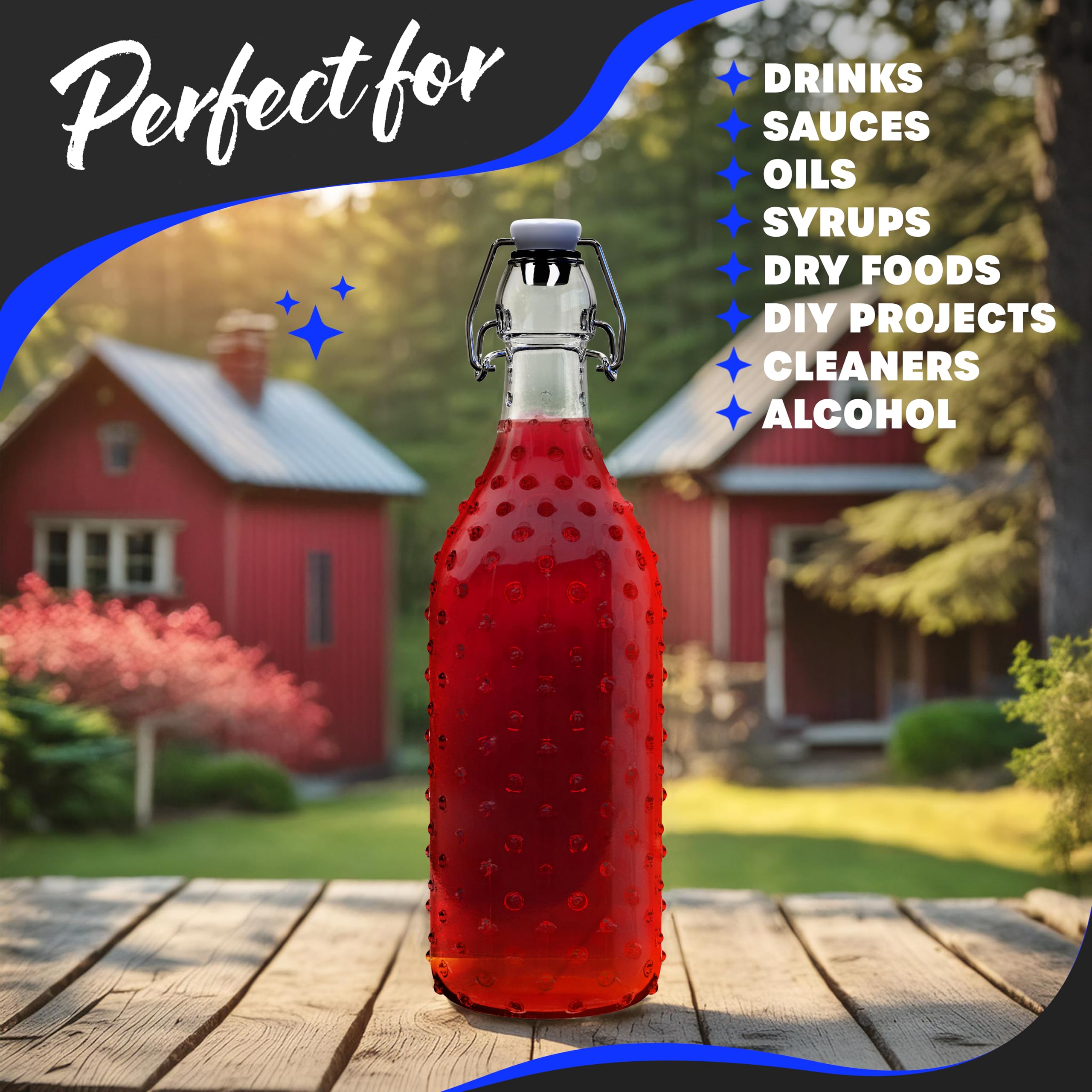 Nevlers sturdy swing top bottles ideal for fermentation and storage