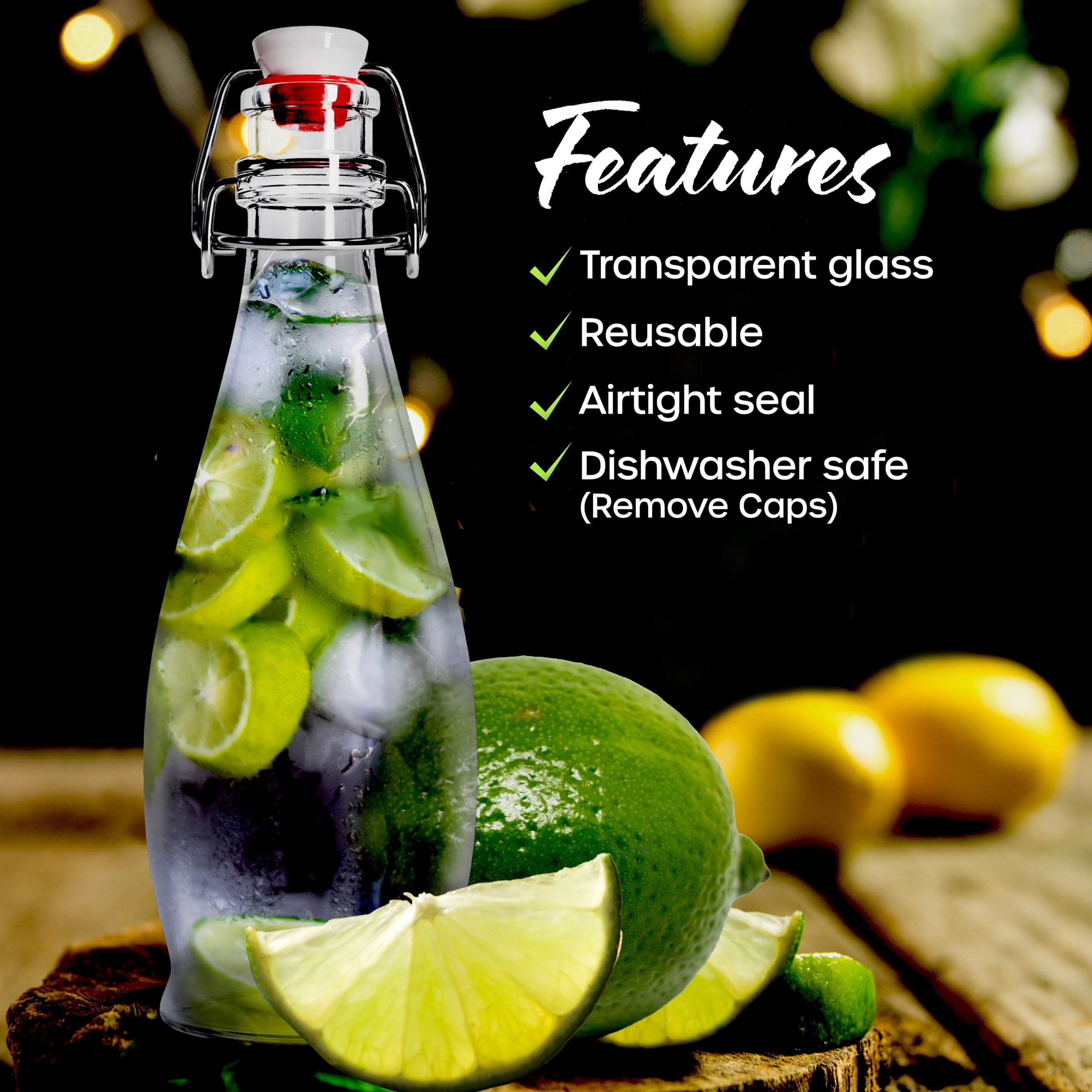 Nevlers dishwasher-safe glass bottle simplifies cleaning after use.