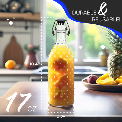 Nevlers durable glass bottle emphasizing thick material and airtight lid