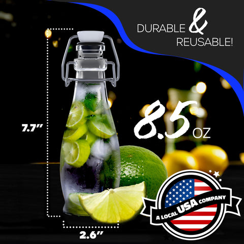 Nevlers glass bottle with rubber gasket provides a reliable seal for storage.
