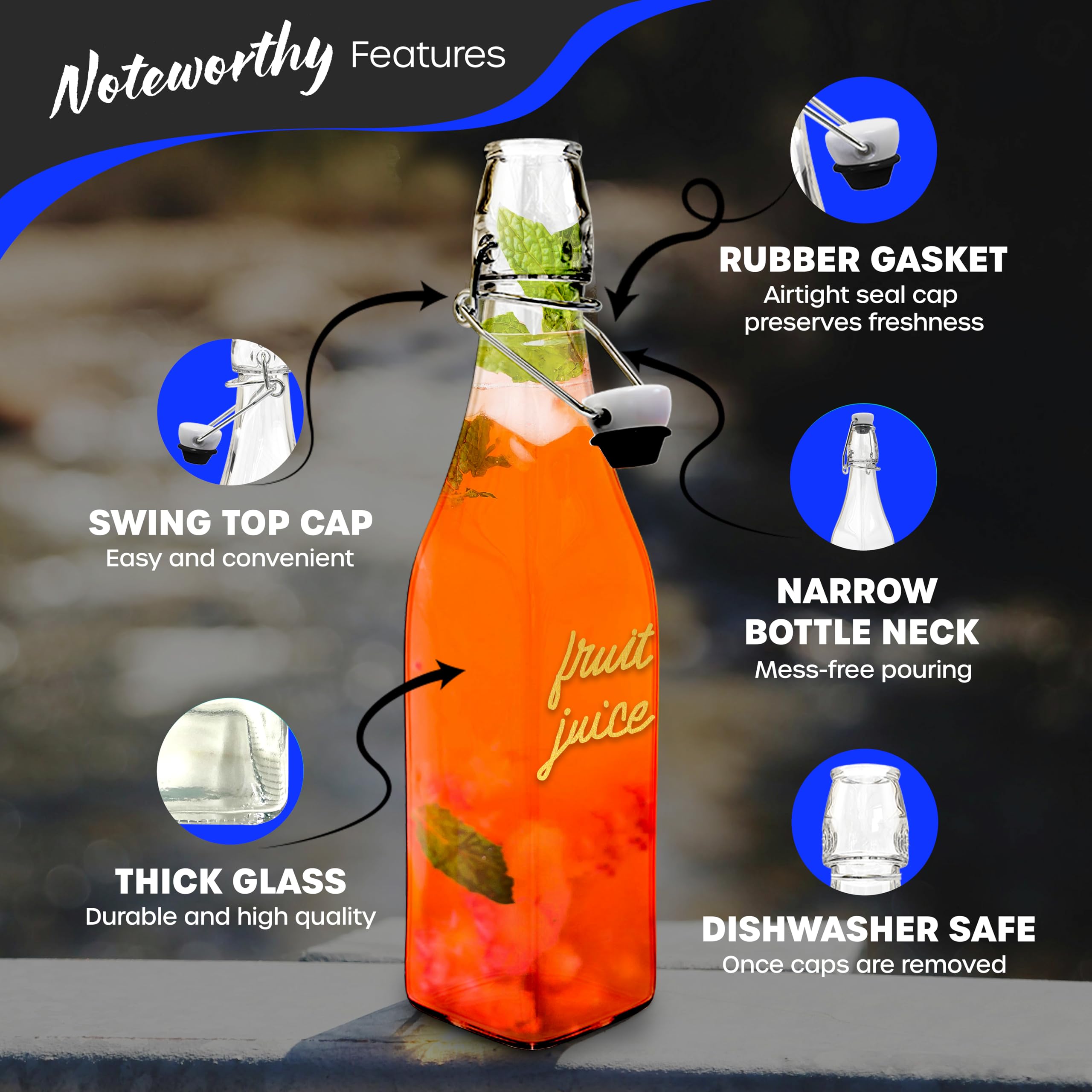 Nevlers square glass bottle side view highlighting sturdy construction for syrups