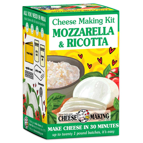 New England Cheesemaking Mozzarella Ricotta Kit for easy home cheese making