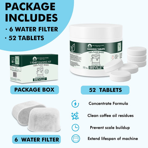 New England Stories 52 cleaning tablets for rapid coffee residue removal