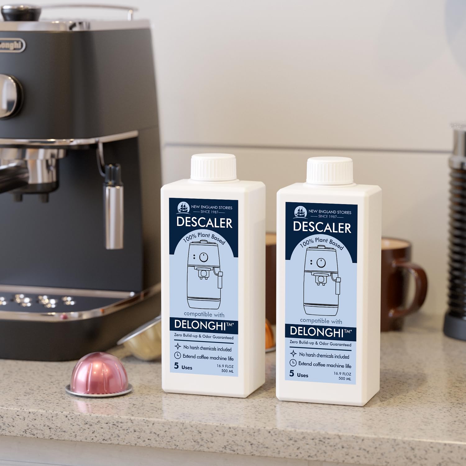 New England Stories Delonghi descaler shows limescale reduction results