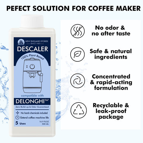 New England Stories Delonghi descaler active cleaning removes mineral buildup