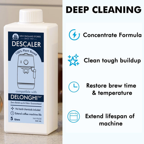 New England Stories Delonghi descaler two bottles provide ten uses