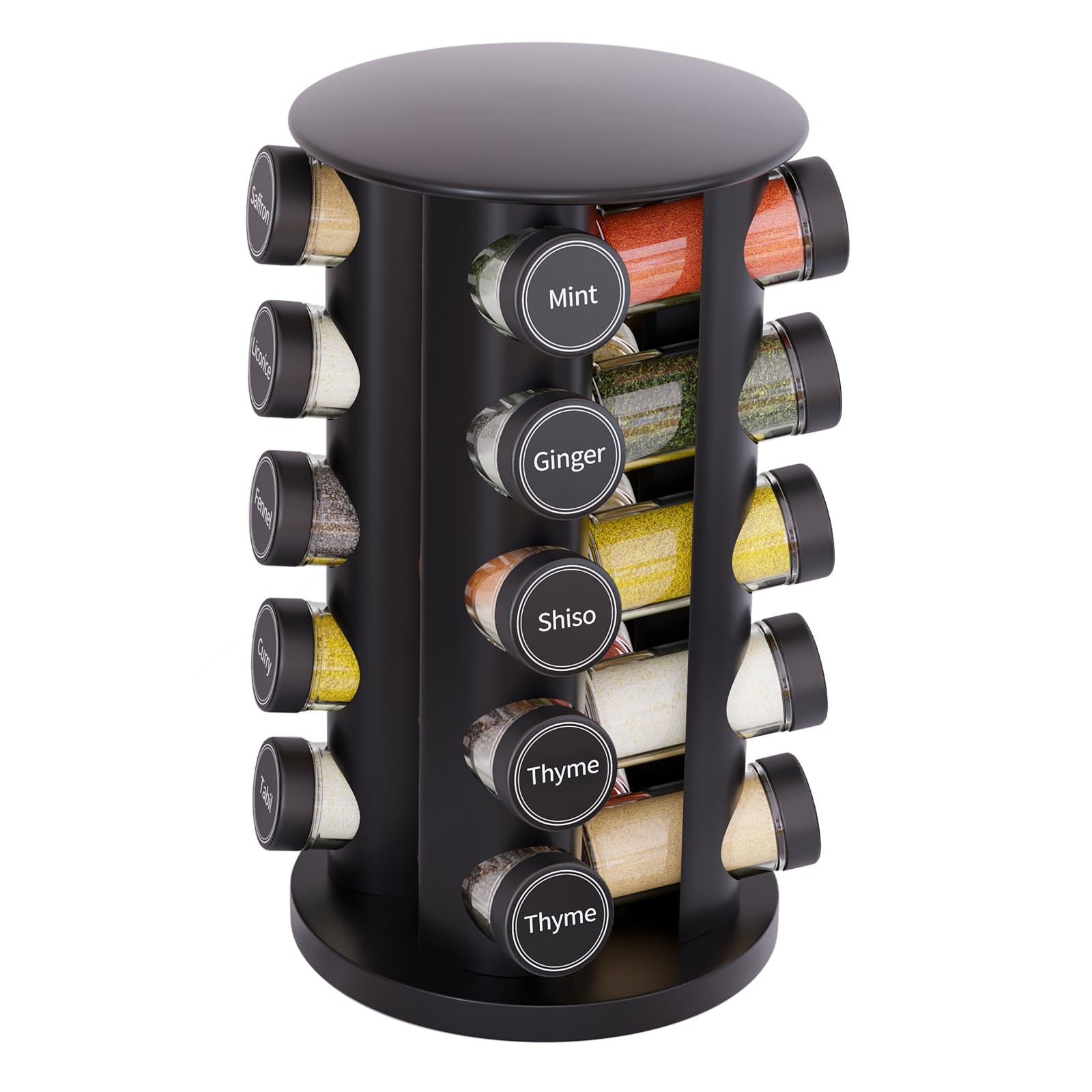 New England Stories revolving spice rack top view for quick seasoning access