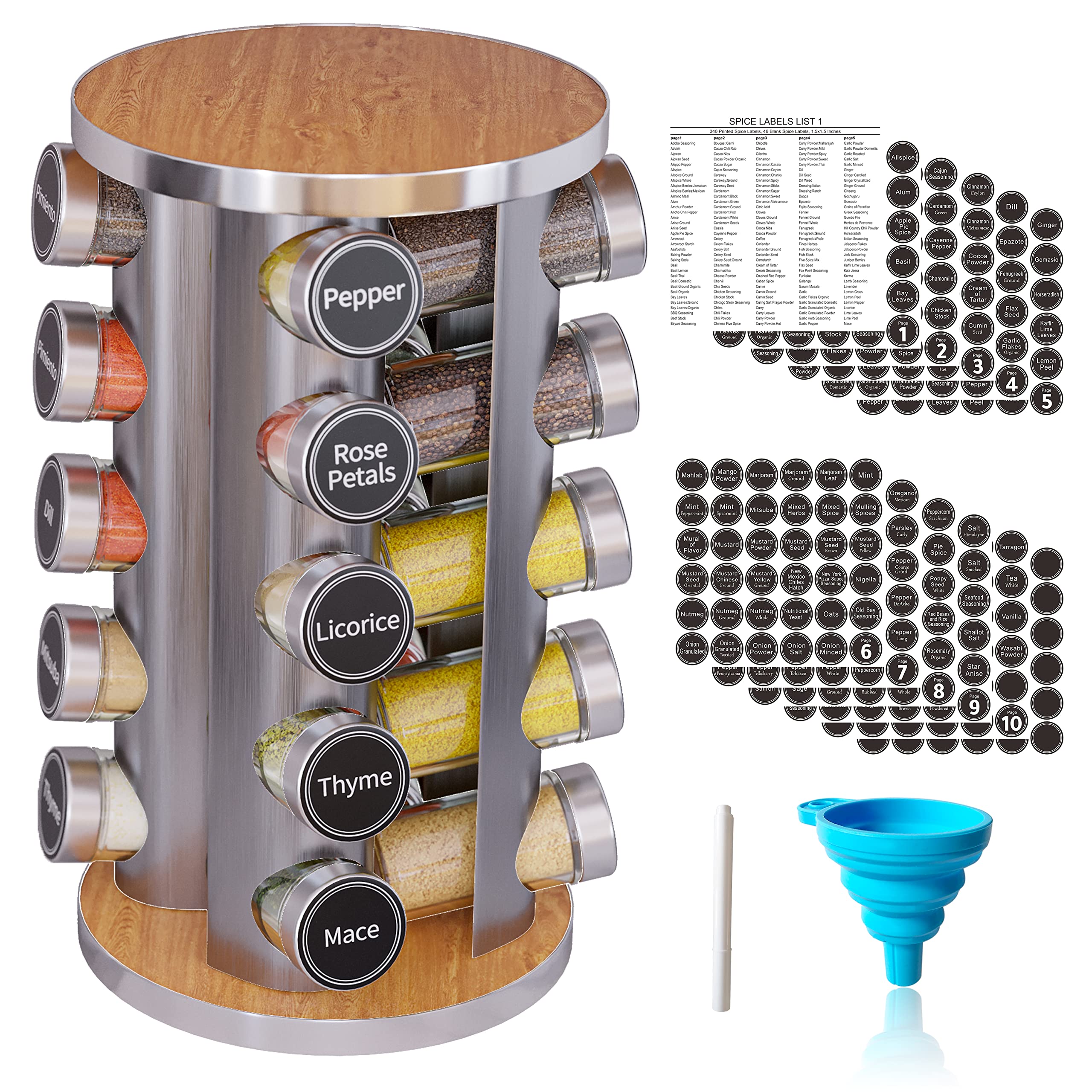New England Stories spice rack assembly demonstrates compact design for small kitchens.