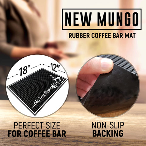 New Mungo coffee bar mat delineates coffee station zones.