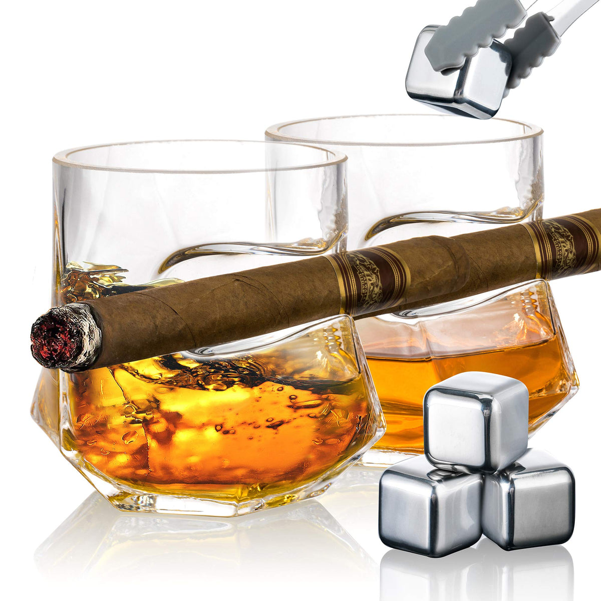NEW PACIFIC YOUYAH cigar-glasses-cigar-holder secure cigar while sipping whiskey