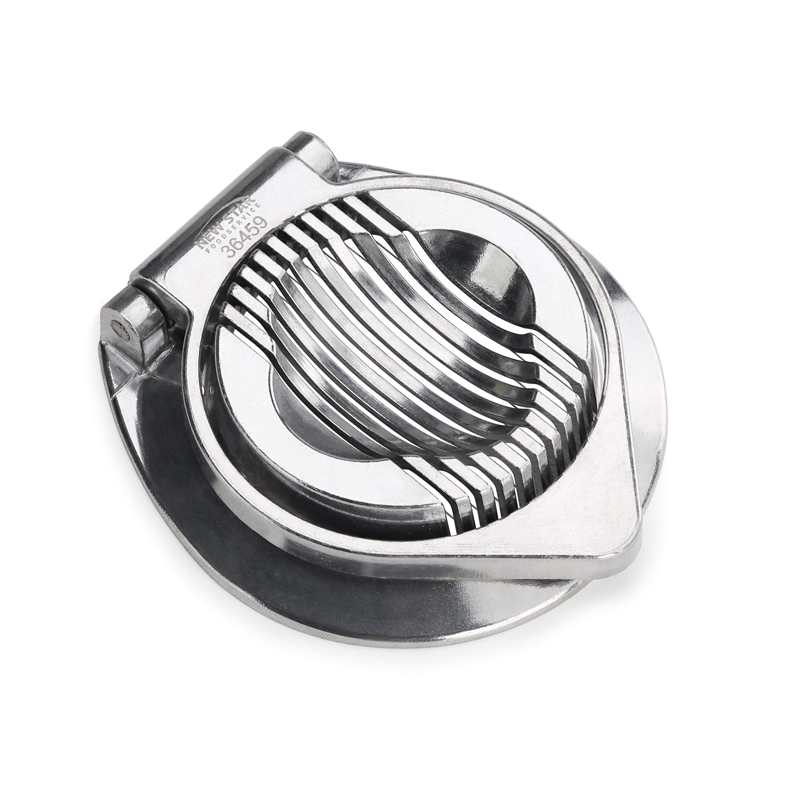 New Star Foodservice 36459 egg slicer with aluminum frame for durable, precise cuts.