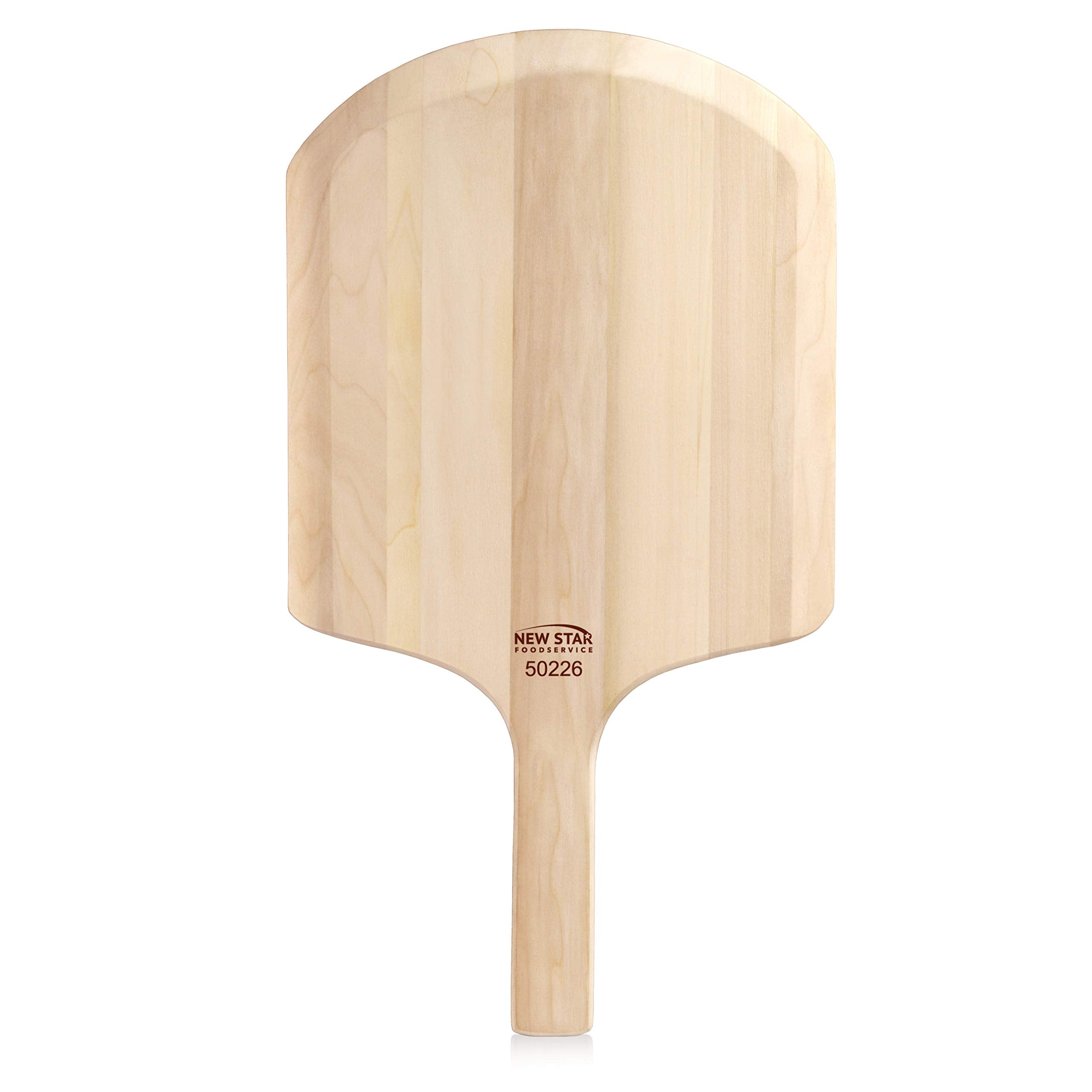 New Star 50226 wooden pizza peel with a 14x12 inch blade for effortless transfer.