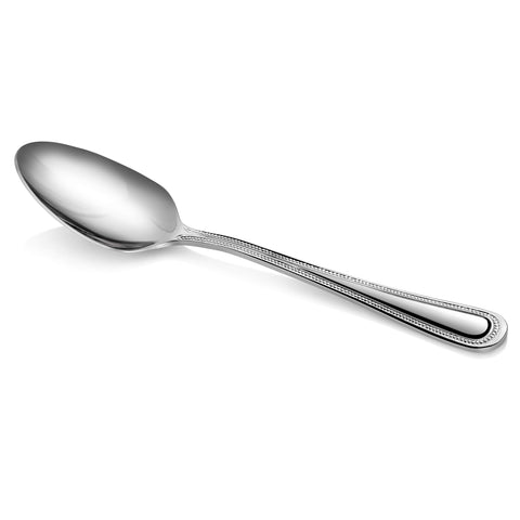 New Star Bead Pattern Teaspoons stacked, ready for service, dishwasher-safe stainless steel.