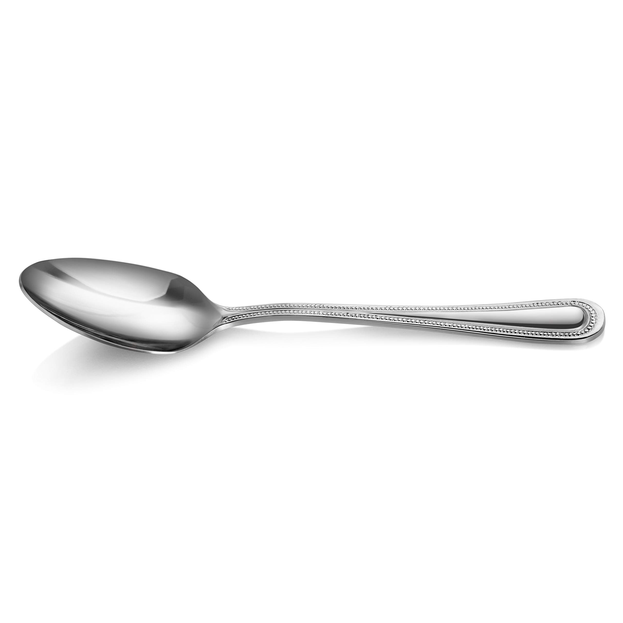 Close up bead edge on New Star 8/0 Teaspoon for elegant table presentation.