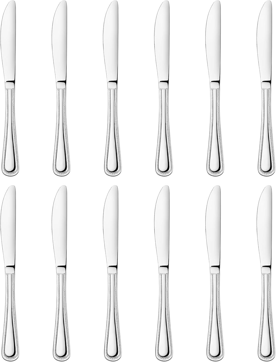 New Star bead-pattern dinner knife 8.5-inch with a gleaming stainless finish for everyday dining