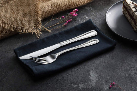 New Star bead-pattern dinner knife bead-detail emphasizes refined craftsmanship