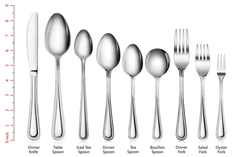 New Star bead-pattern dinner knife set image highlights 12-piece service-ready flatware