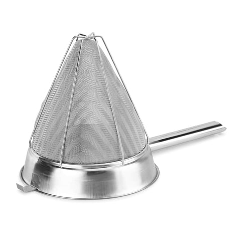 New Star Foodservice 38057 reinforced bars keep the mesh sturdy while resting on a bowl.