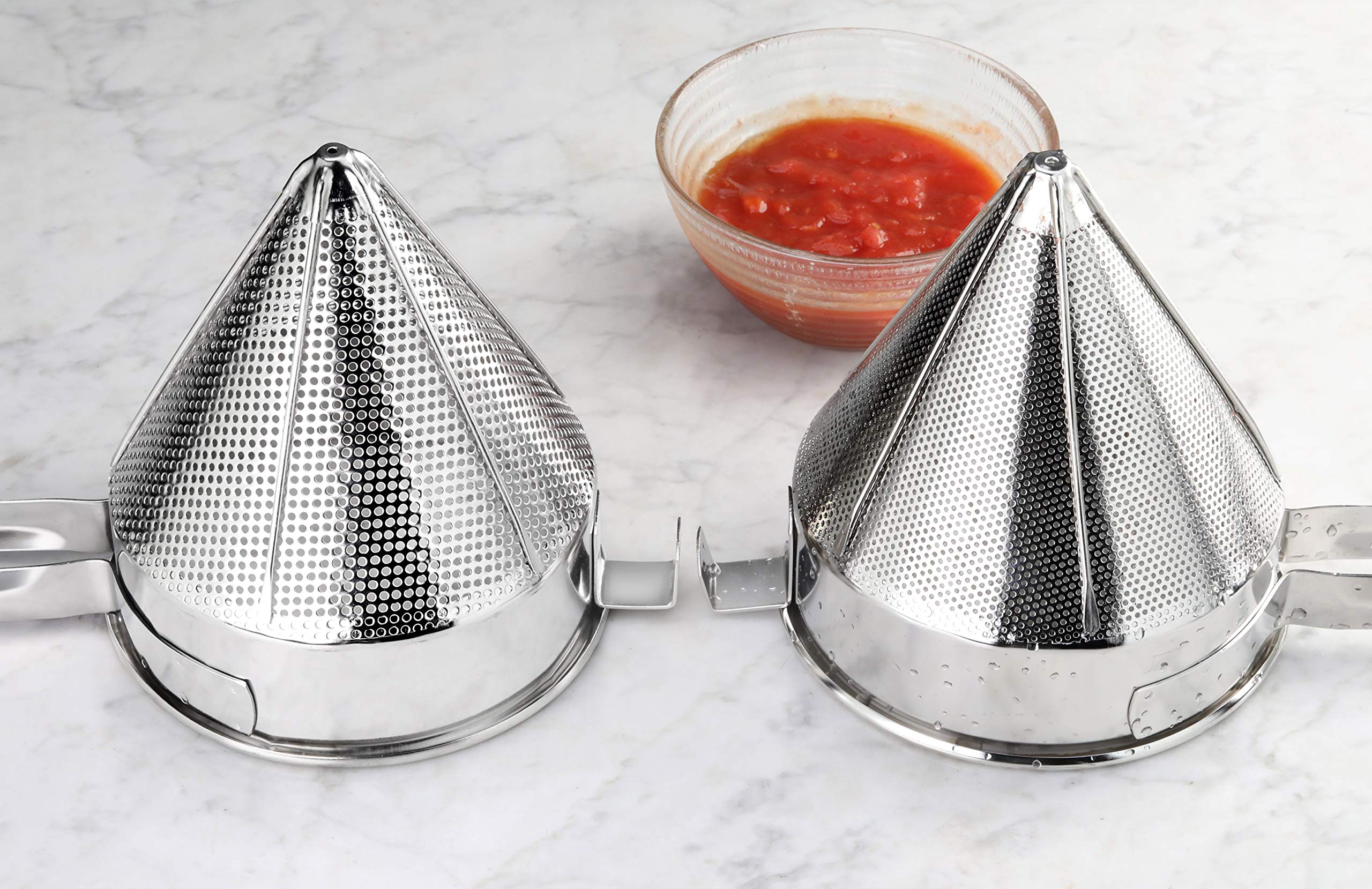 New Star Foodservice 42566 mash berries into compotes using the chinois.