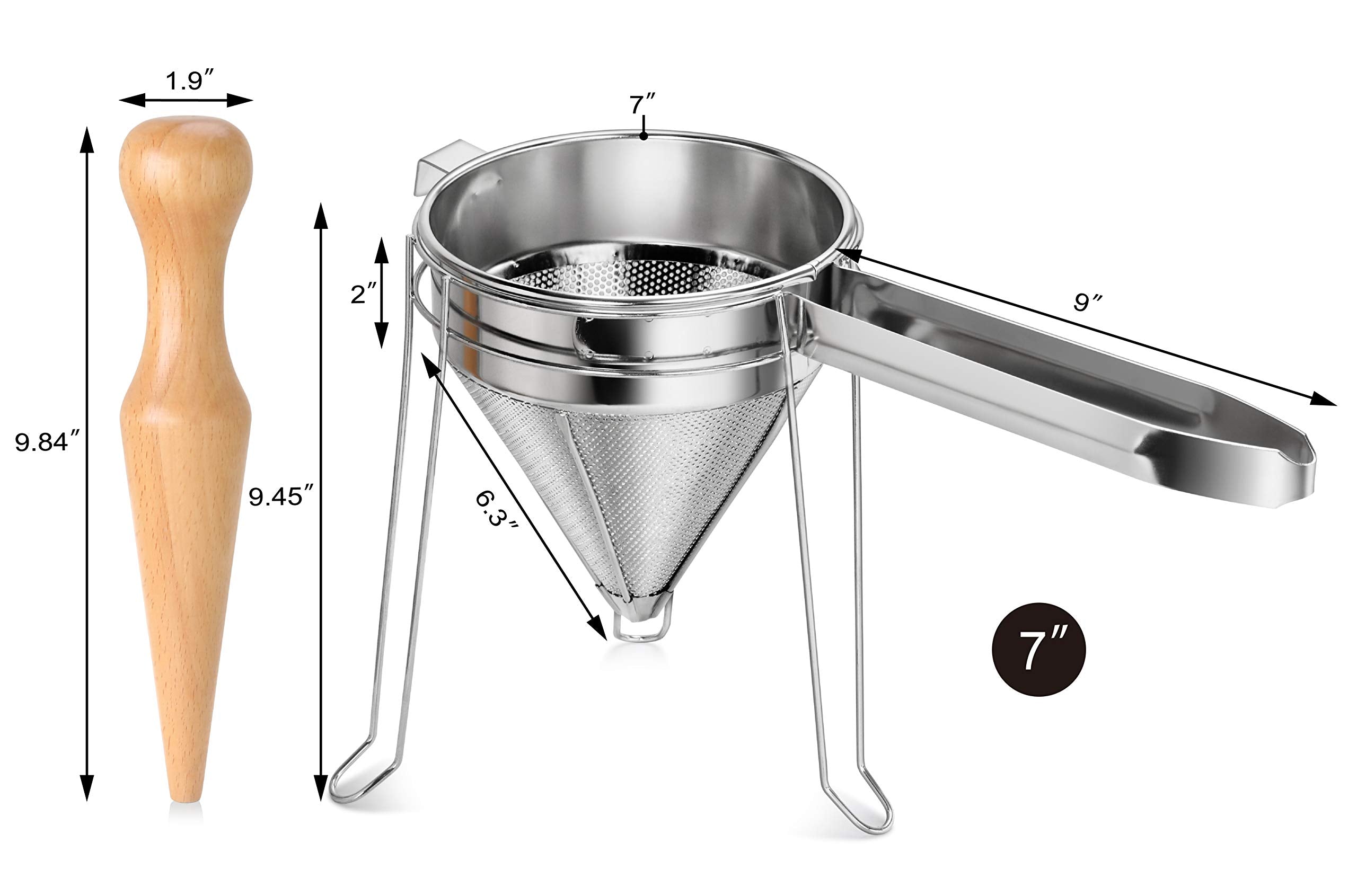 New Star Foodservice 42566 wooden pestle ideal for pressing through mesh.