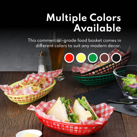 New Star 44140 black oval basket supports portion control with flat bottom