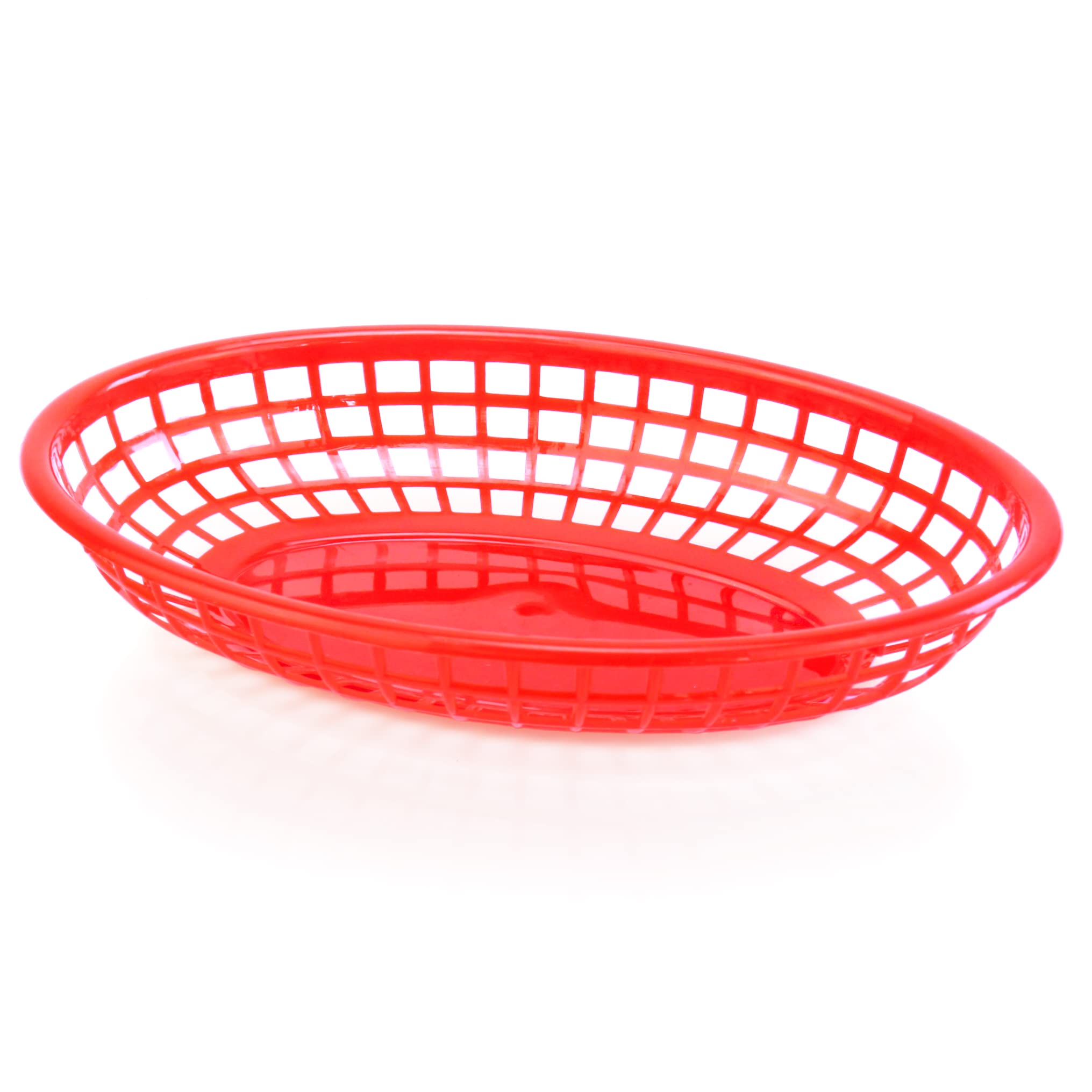 New Star Foodservice 44164 red oval basket pack display for diners and food trucks