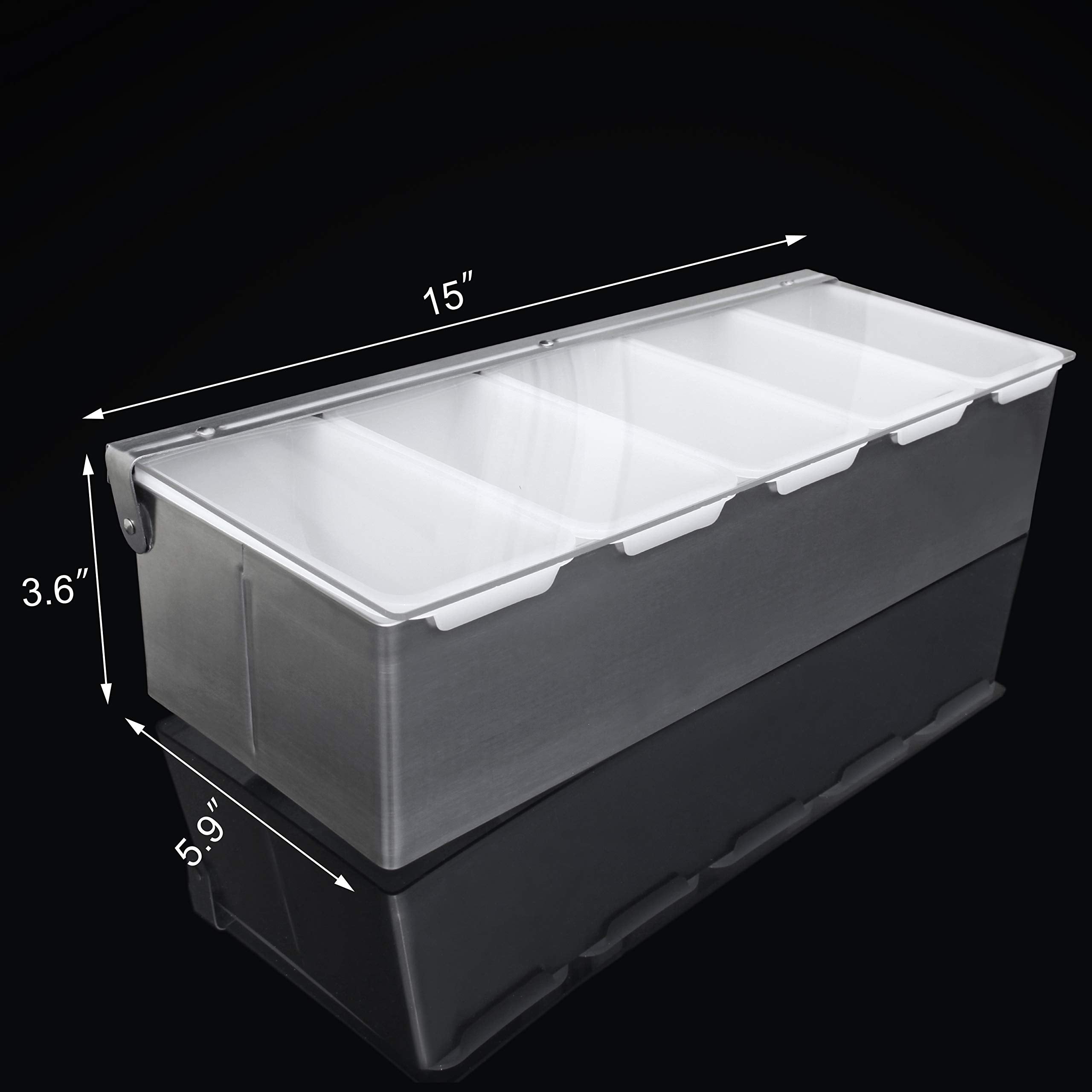 New Star Foodservice 48032 clear lid protecting garnishes while visible for refills