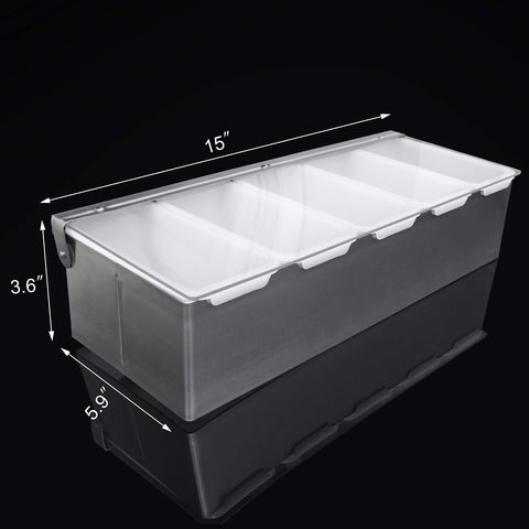 New Star Foodservice 48032 clear lid protecting garnishes while visible for refills