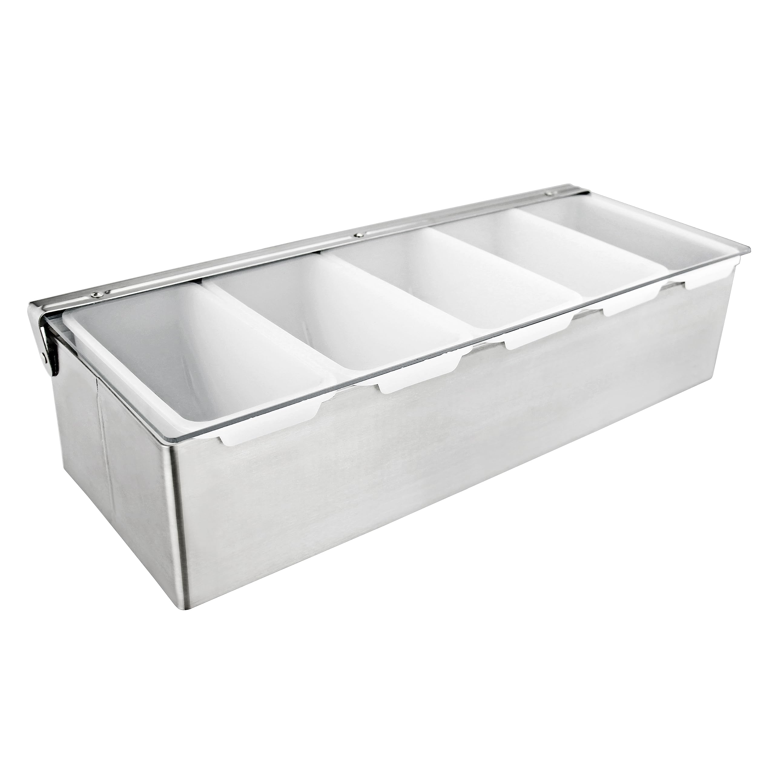 New Star Foodservice 48032 stainless steel condiment dispenser front view for busy service
