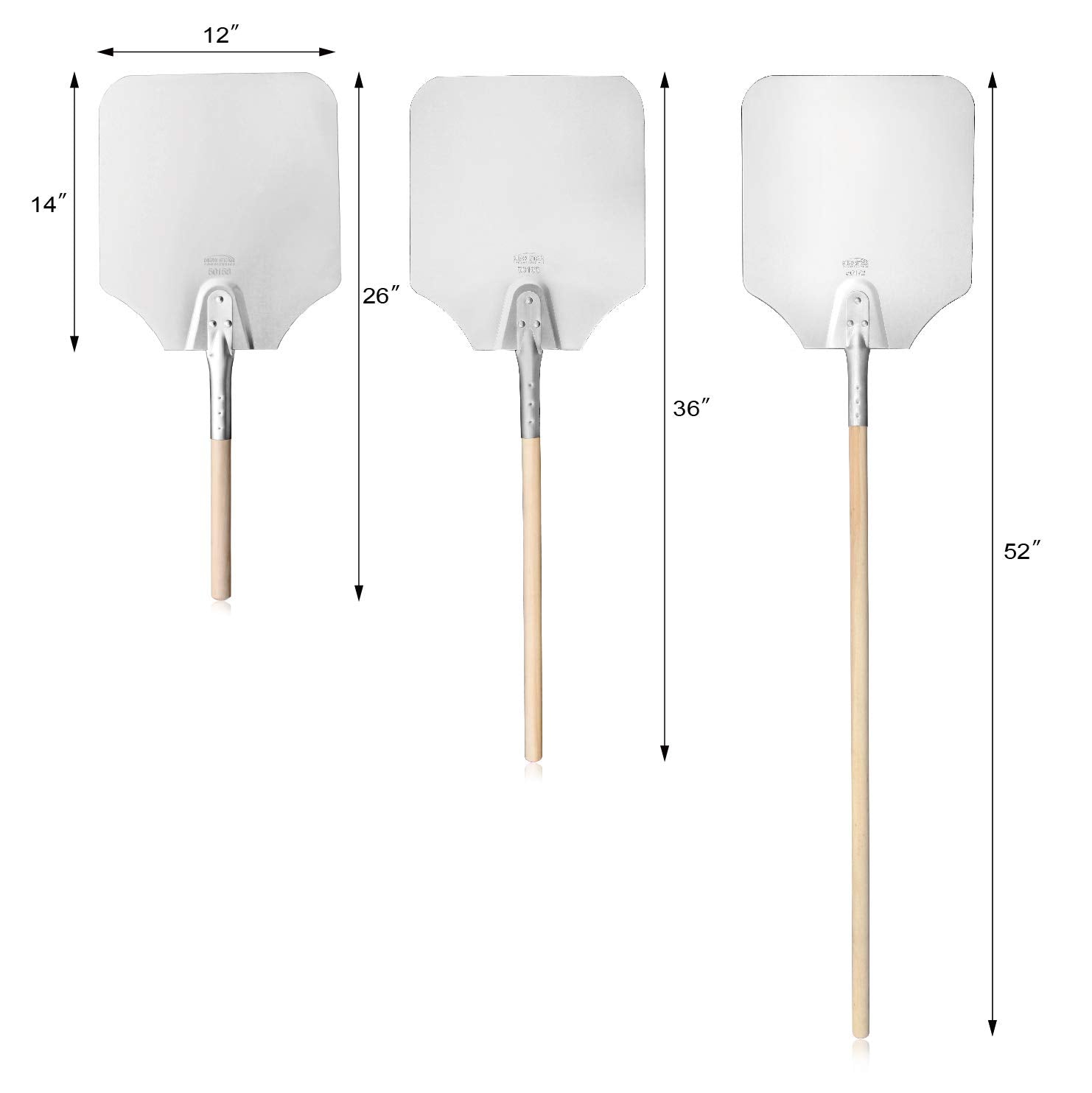New Star Foodservice 50165 aluminum pizza peel, easy-clean design resists odors.
