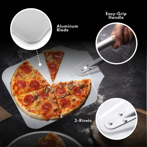 New Star Foodservice 50165 aluminum pizza peel stores neatly in kitchens after cleaning.